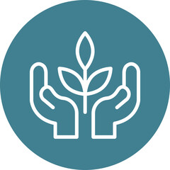 Save Plants Vector Line White Circles Multicolors