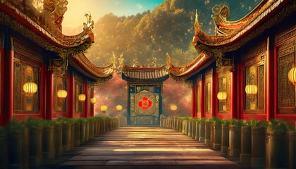 Fototapeta premium chinese temple in the night