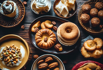 Fototapeta premium Turkish sweet food and coffee