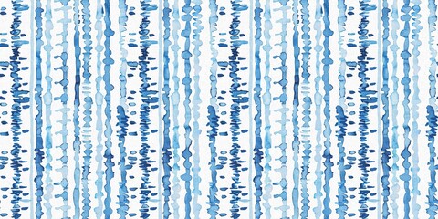 Modern blue white irregular beach stripe border for summer doodle banner design. Coastal mariner background for seaside living style in repeatable edging ribbon trim