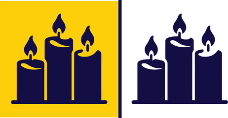 candle icon set Taper Wax light Luminary symbol collection Vector illustration