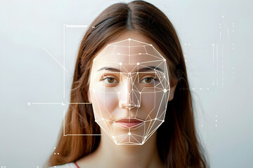 Facial Recognition Technology: Biometric Security and AI Identification with Digital Analysis
