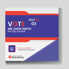Election vote social media post vector design template