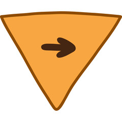 Cute hand drawn arrow mark as postpone sign in the shape of inverted triangle. Diary note element with checkbox. Tick arrow point as delay symbol for weekly planner, notebook