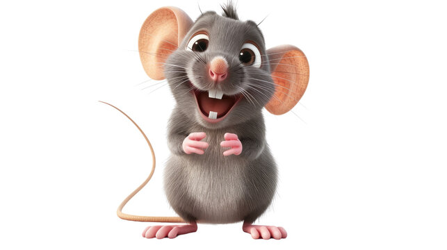 Mouse cartoon character on a transparent background