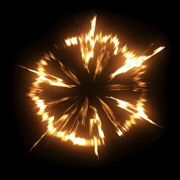 Hit and Impact Effect on black background, game effect, vfx