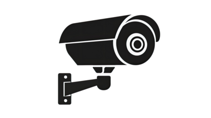 Surveillance camera icon on a transparent background
