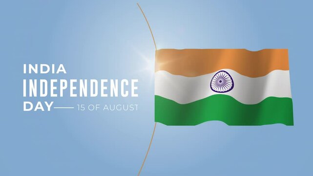 india Happy Independence Day typography animation with india flag animated 4k video.