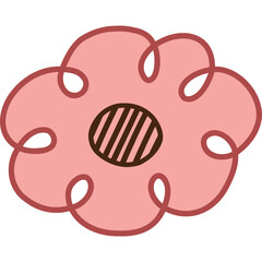 Cute hand drawn shaded checkbox in the shape of cloud. Diary note element with check box. Done sign for weekly planner, bullet journal, notebook template