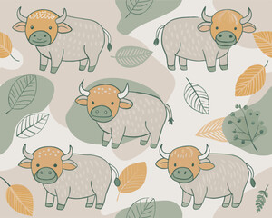 Obraz premium cute buffalow v2