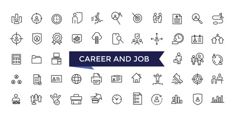 Career And Job Line Icons set with editable stroke collection for web and ui. Line icons pack. Vector illustration.