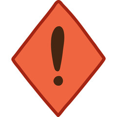 Exclamation point as important sign in checkbox in the shape of rhombus for weekly planner, notebook. Cute hand drawn mark for bullet journal. Diary note element.