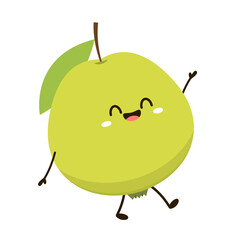 Guava character design. Vector Guava fruits isolated on white background.