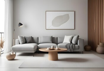 Frame mockup, ISO A paper size. Bedroom poster mockup. Modern interior design. Living room Interior mockup with house background. 3D render