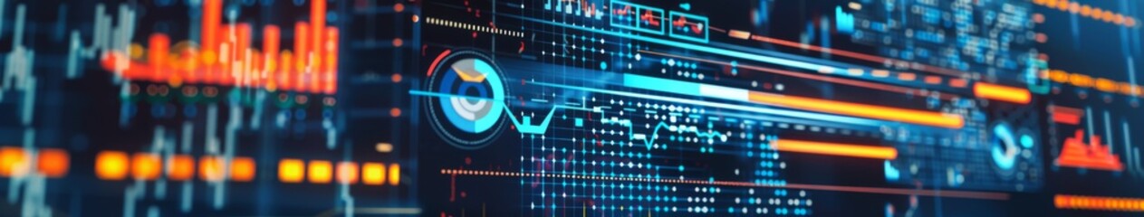 Fototapeta premium Abstract Concept of Data Analysis and Information Graphics with Numeric Displays to Showcase Analytics and Insights