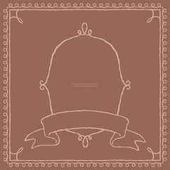 Series of classic story book cover page frame background layout template in warm autumn color