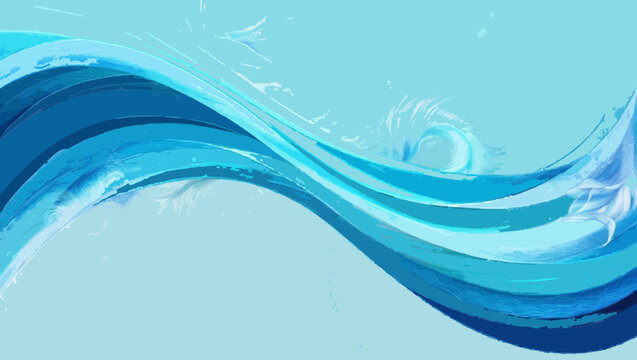 Abstract blue waves, soft blue backround with water blue combination