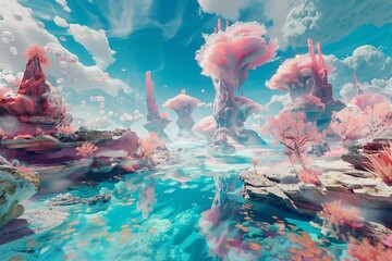 In a captivating virtual reality environment, users are immersed in imaginary worlds where they can explore diverse landscapes and create anything their imagination conjures, culture of possibility