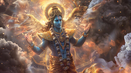 Vishnu, wallpaper, god of wealth and prosperity