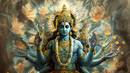 Vishnu, wallpaper, god of wealth and prosperity