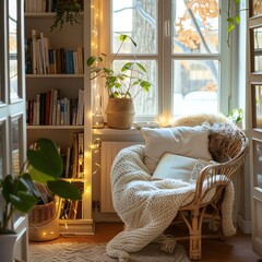Cozy reading corner
