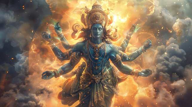 Vishnu, wallpaper, god of wealth and prosperity