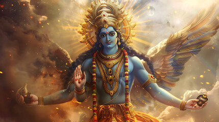 Vishnu, wallpaper, god of wealth and prosperity