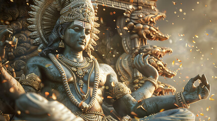 Fototapeta premium Vishnu, wallpaper, god of wealth and prosperity