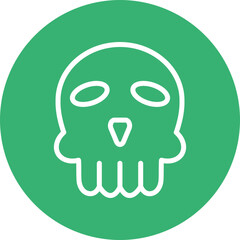 Skull Vector Line White Circles Multicolors