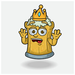 Root Beer Mascot Character Cartoon With Shocked expression. For brand, label, packaging and product.
