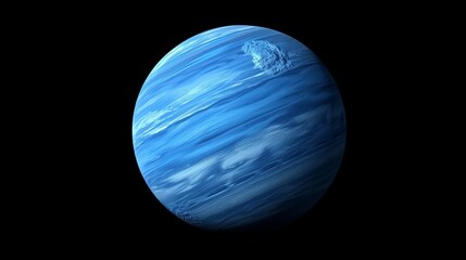 An image of a serene turquoise planet adorned with calm swirled clouds floating in the vast, peaceful realm of deep space, highlighting the tranquil beauty of the universe.