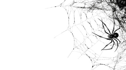 Spider web on transparent background