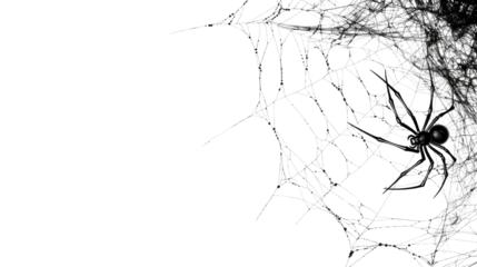 Spider web on transparent background