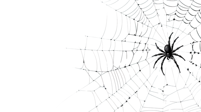 Spider web on transparent background
