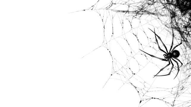 Spider web on transparent background