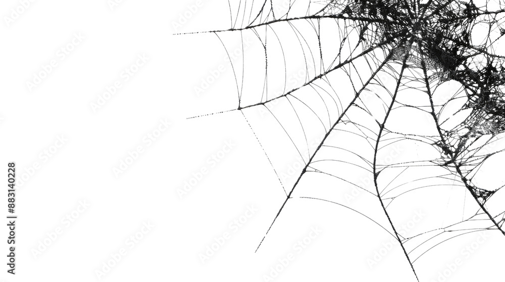 Wall mural spider web on transparent background