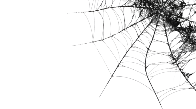 Spider web on transparent background