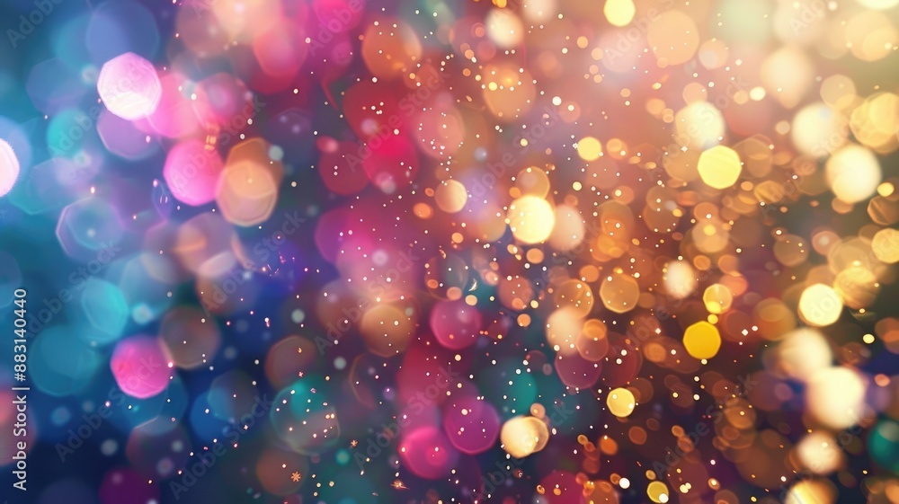 Aufkleber abstract multicolored bokeh lights and glitter in soft focus