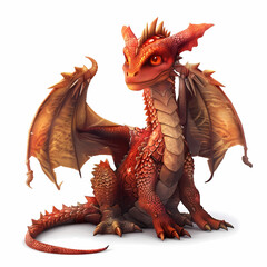 Obraz premium 3D dragon in white background vector image