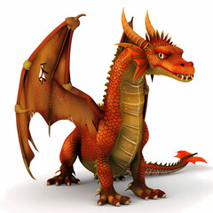 Fototapeta premium 3D dragon in white background vector image