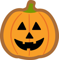 Cute Halloween pumpkin shaped gingerbread cookies vector.
Isolated Halloween pumpkin ginger cookie image.