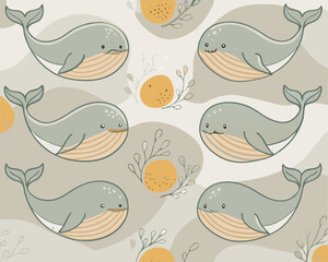 Naklejka premium cute whale