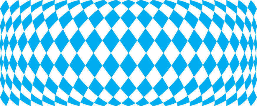 Oktoberfest party, Germany. Cyan bavaria with blue square, argyle, bavarian pattern. Vector sign. October fest. Fabric tablecloth with bavaria state flag. Oktoberfest party. Beer festivale. Holiday.