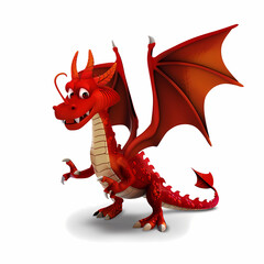 Fototapeta premium 3D dragon in white background vector image