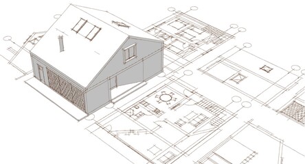 house plan 3d illustration
