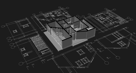 house plan 3d illustration