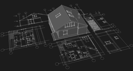 house plan 3d illustration