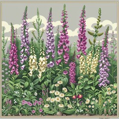 Vibrant Wildflowers Painted in Watercolor