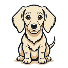 Playful dog in continuous line art drawing style. Puppy playing minimalist black linear sketch isolated on white background. Vector illustration