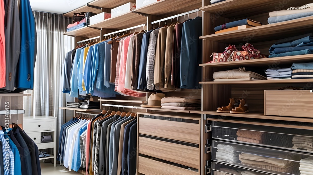 Aufkleber stylish modular closet with efficient storage solutions for space-saving organization